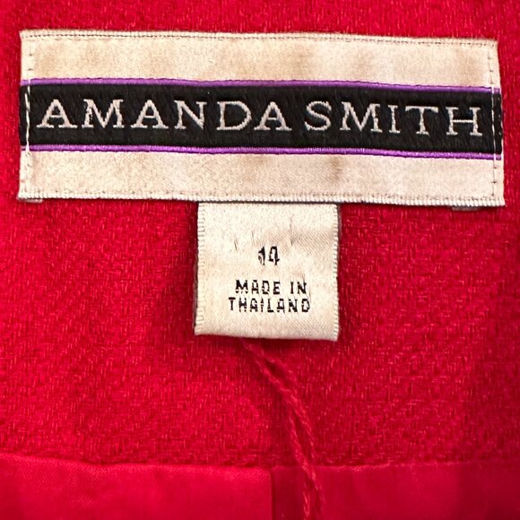 Amanda Smith Red Linen Blend Short Sleeve Blazer & Skirt Set - Picture 3 of 8